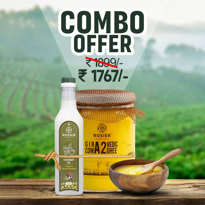 A2 Cow Ghee 500 ml + Coconut Oil 1 L