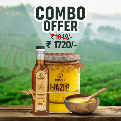 A2 Cow Ghee 500 ml + Yellow Mustard Oil 1 L