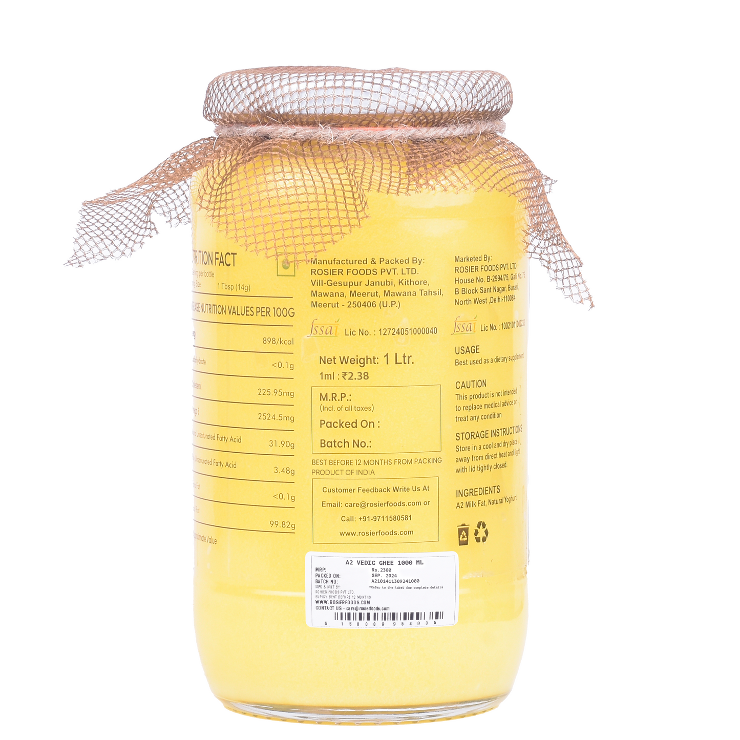 A2 Gir Cow Desi Ghee – 100% Grass-Fed Bilona Method – Boosts Digestion, Gut, & Joint Health