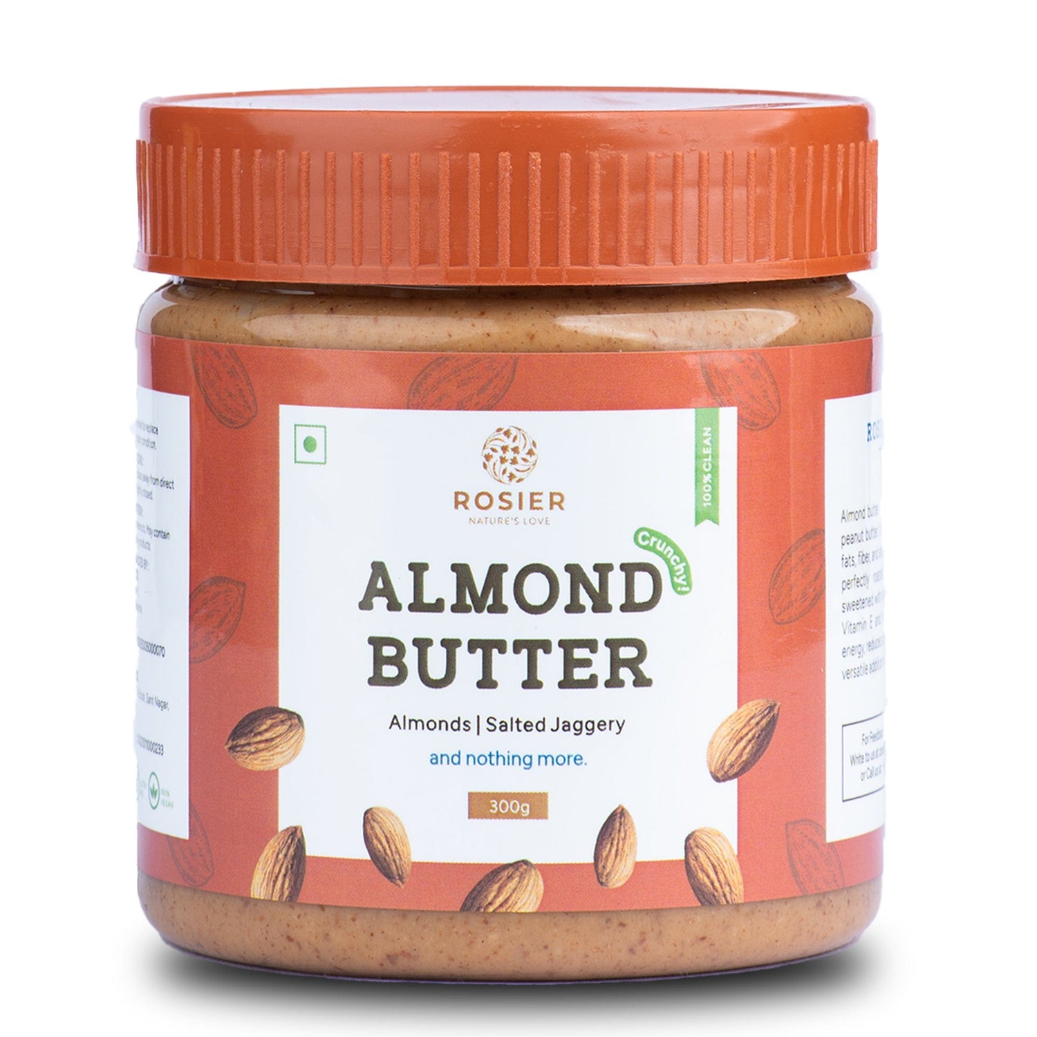 Rosier Foods Almond Butter Crunchy 300g